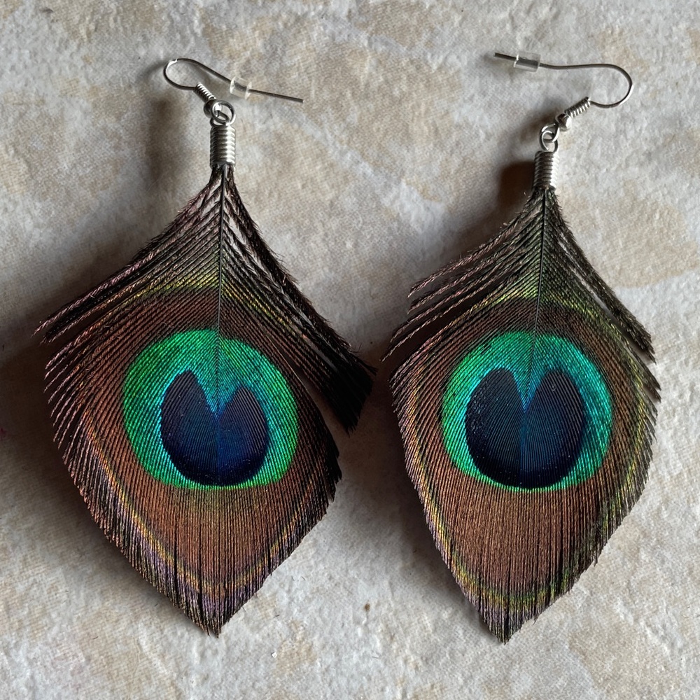 Peacock Feather Earrings